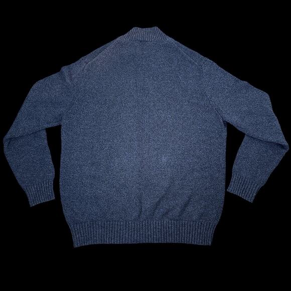 Calvin Klein Men's Mock Neck Pullover Sweater | Marled Blue | Sz XL | Y2K Cotton - Picture 2 of 6